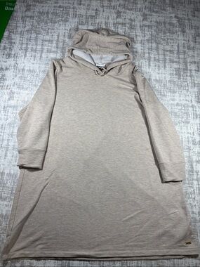 Calvin Klein Women’s Crewneck Hooded Sweater Dress in Light Beige sz 2XL 35.5X25